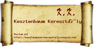 Kesztenbaum Keresztély névjegykártya